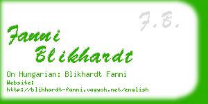 fanni blikhardt business card